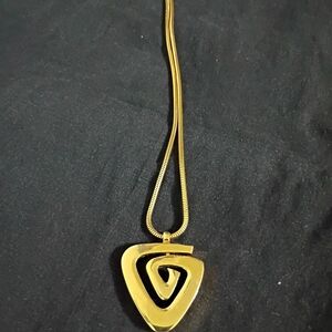 Givenchy Gold Spiral Pendant Necklace